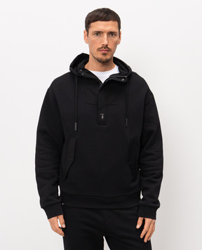 Trussardi Black hoodie with zipper G8198000105NMF500F05