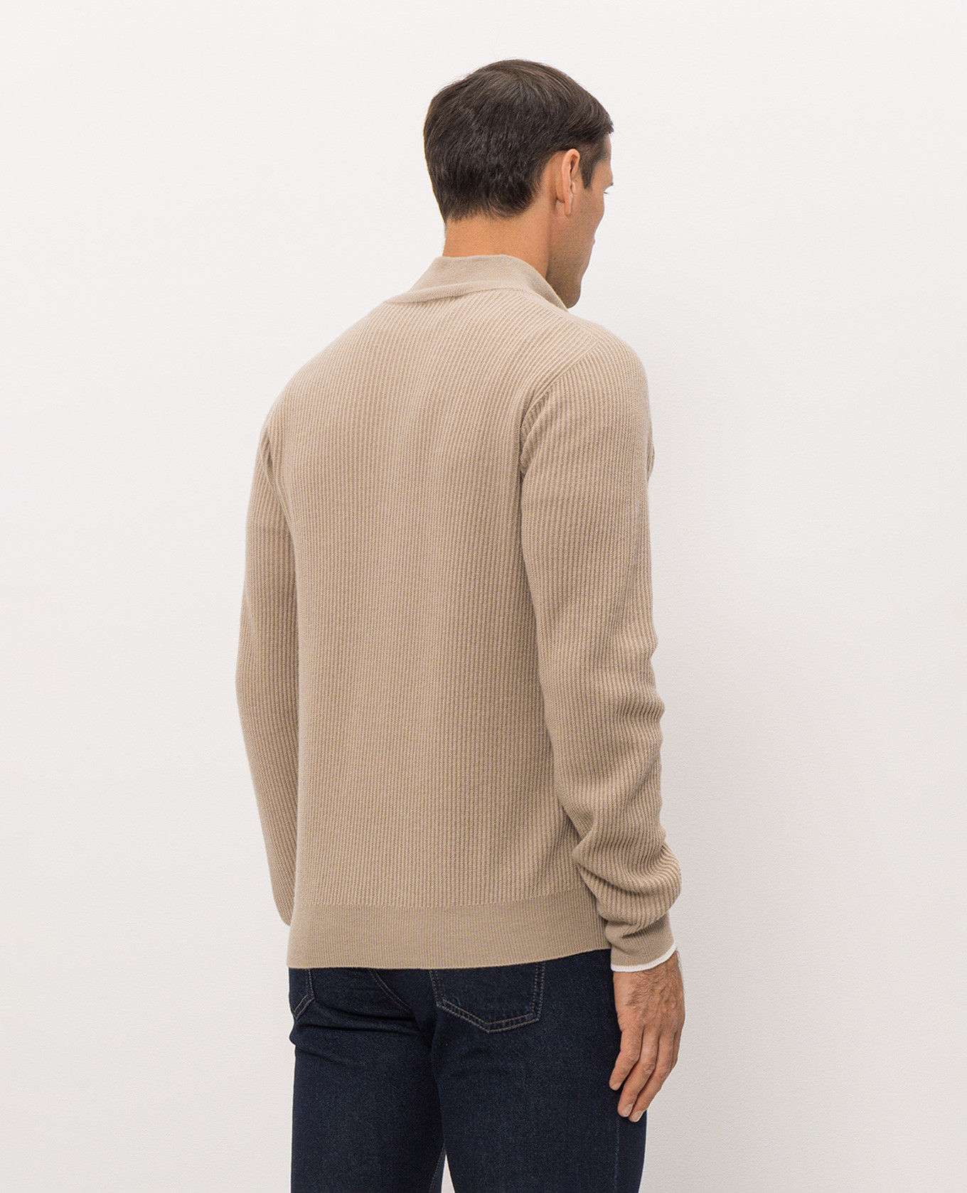 Beige cashmere jumper with zipper Peserico 4