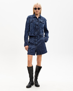 Masnada Blue jacket with woven pattern 8030