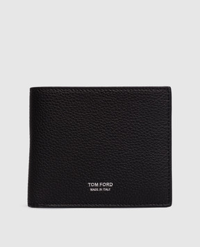 Tom Ford Black leather wallet with logo print Y0228LCL158S