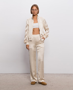 Off-White Beige sports jacket with lace 2FB00651T