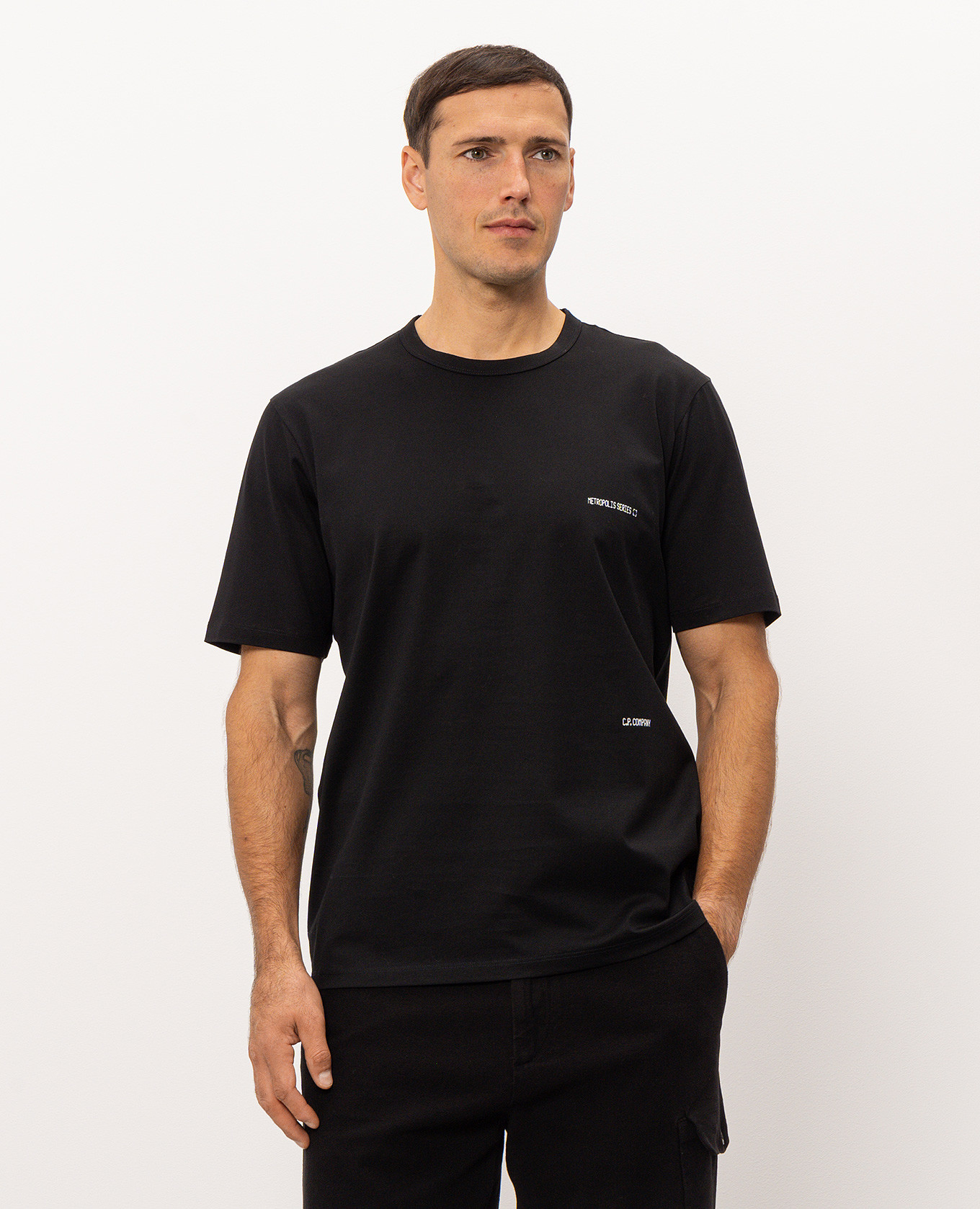 Metropolis Series Black T-Shirt with Print C.P. Company Metropolis 3