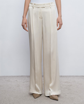 Brunello Cucinelli Beige pants with a monil chain M0H38P8884