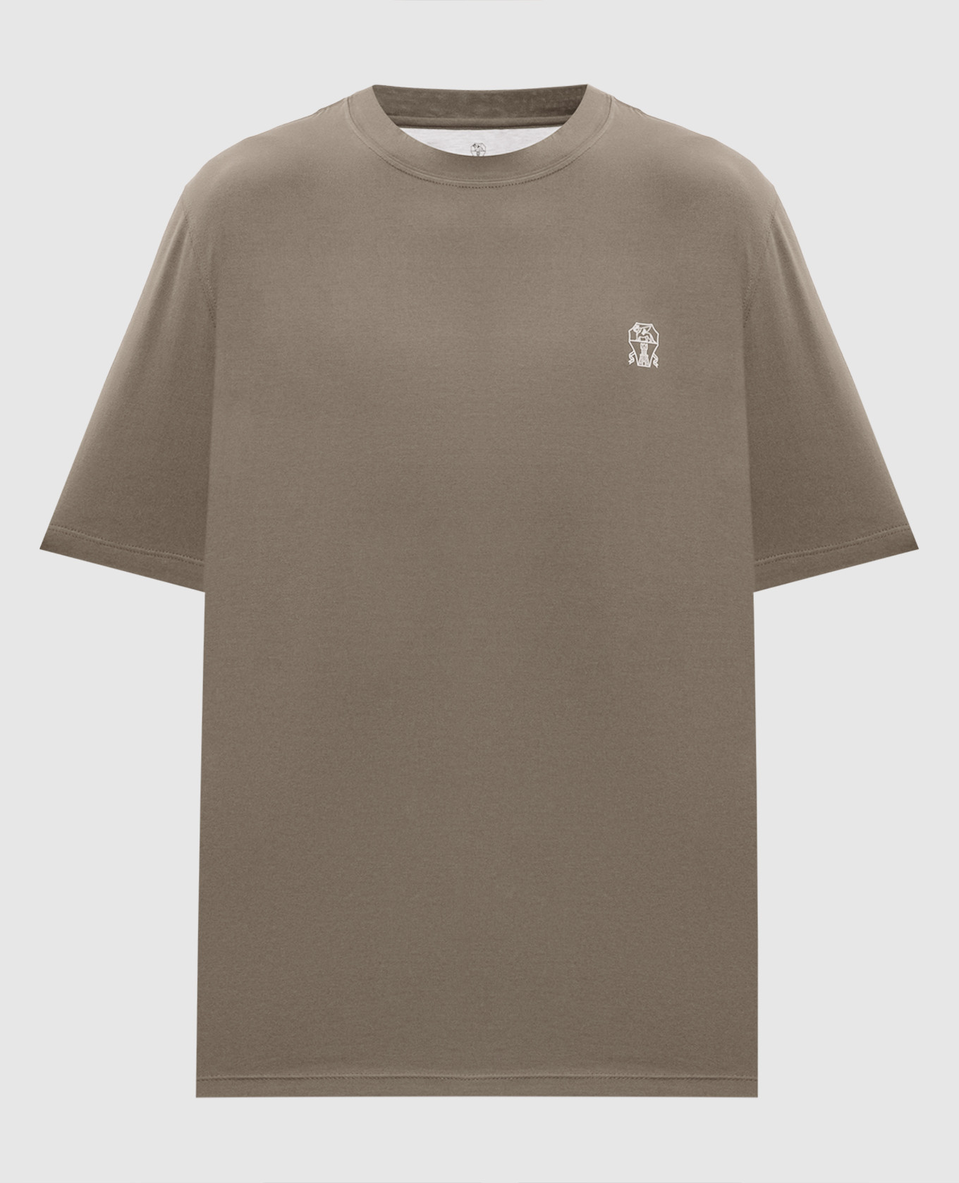 Khaki T-shirt with logo print