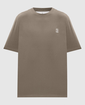 Brunello Cucinelli Khaki T-shirt with logo print M0B138440