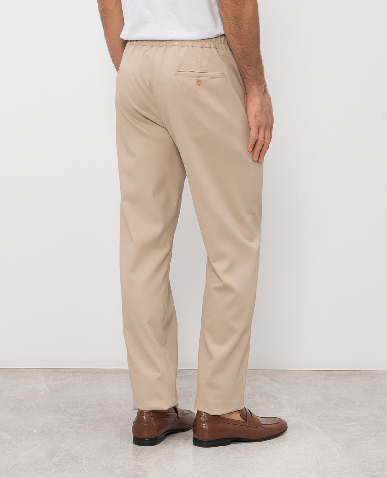 Beige silk pants ISAIA 4