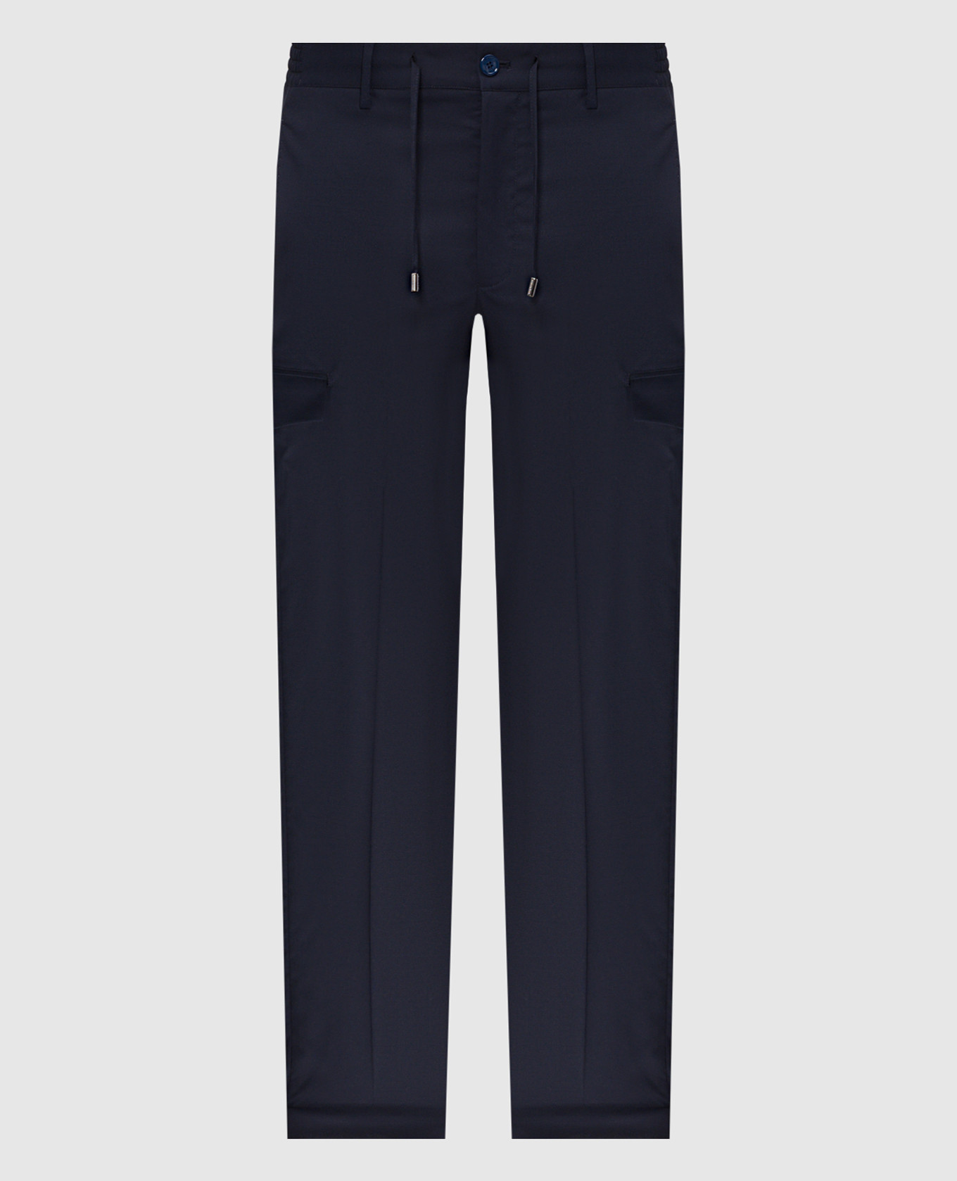 Blue wool cargo pants