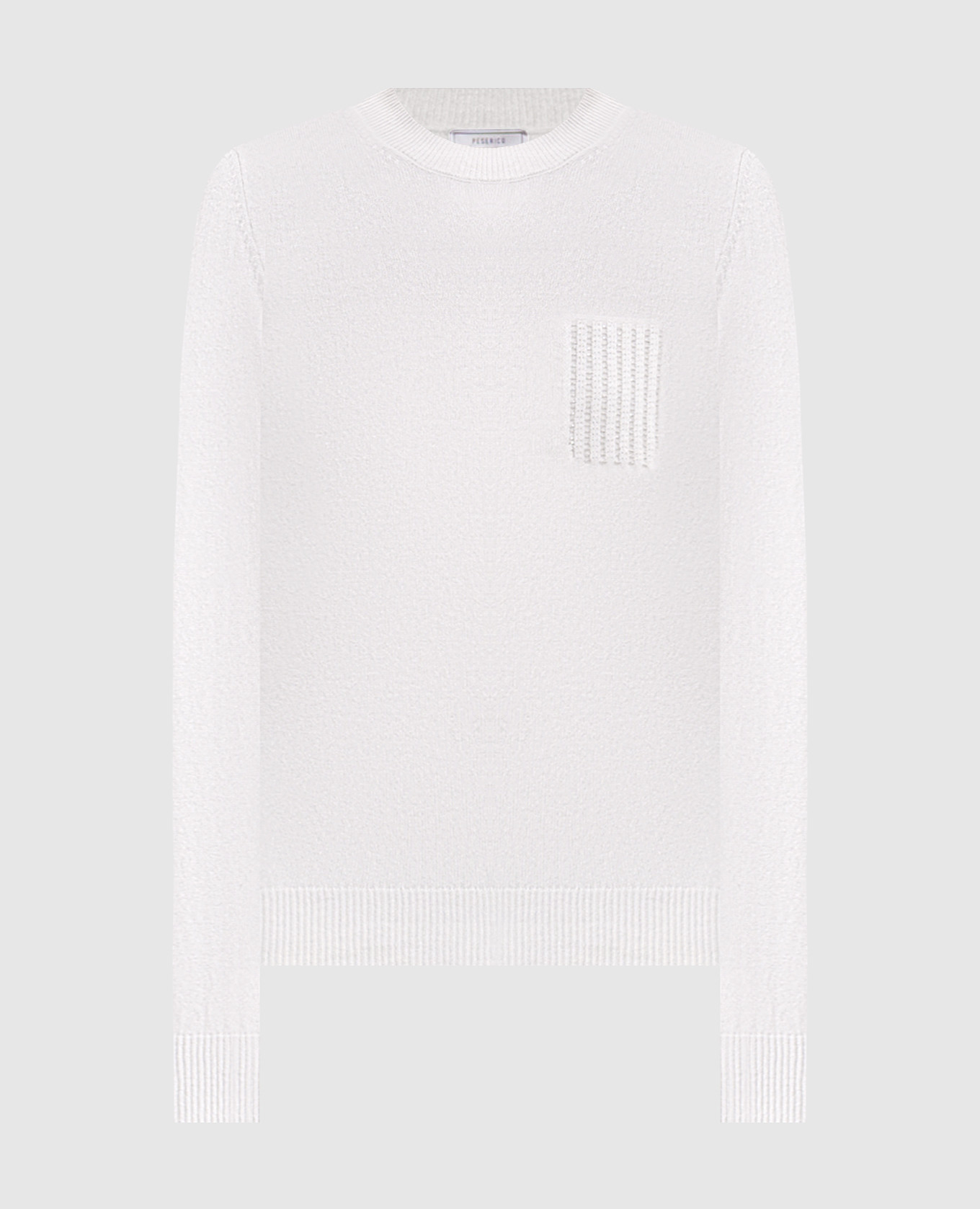 Ivory wool, silk and cashmere jumper
