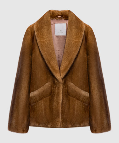 Brown mink fur coat