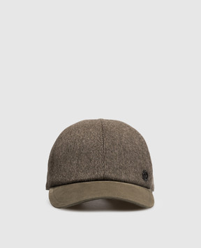 Stefano Ricci Khaki cap with nubuck MCV63SB05EWC003V