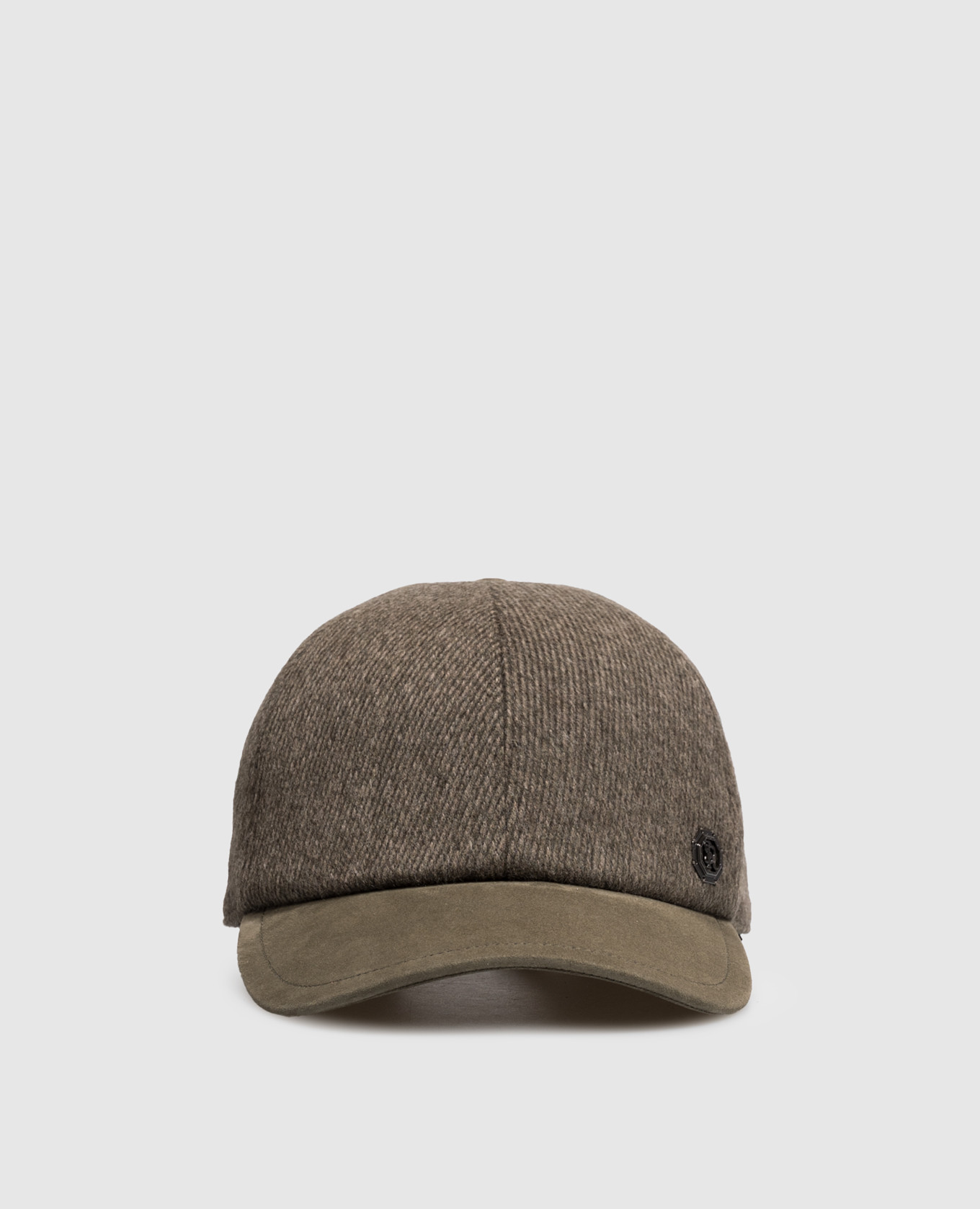 Khaki cap with nubuck