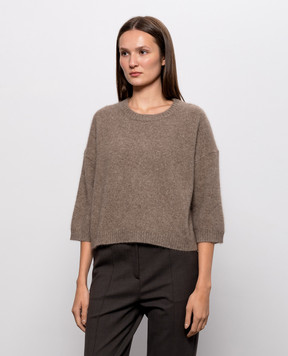 Loulou de Saison AZALI brown wool short-sleeved sweater AZALI
