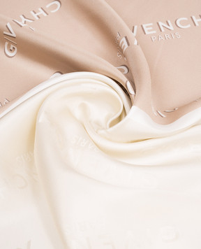 Givenchy Beige silk scarf with logo print 710011159001