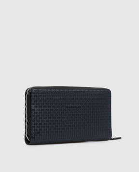 Serapian Blue leather wallet with logo print SRSTSMSL736919AC20