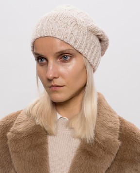 Peserico Beige alpaca and silk hat S36230F03B9202