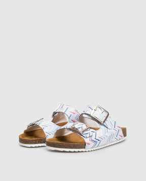 Missoni Children's leather flip-flops with branded print MY0A06Z3739