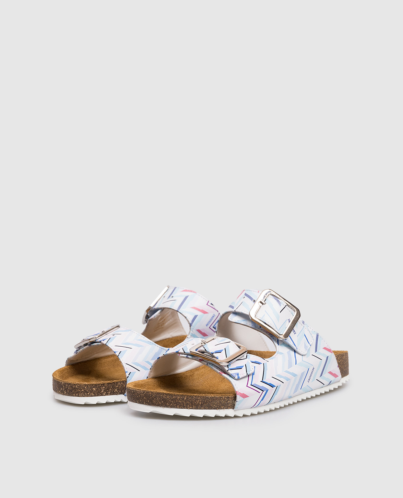 Children's leather flip-flops with branded print Missoni 2