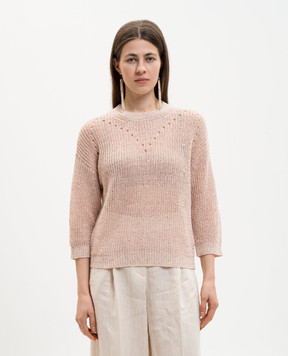 Peserico Pink linen jumper with sequins S99134F059263A