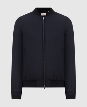 Agnona Blue cashmere and silk bomber jacket TH11U5XU7049