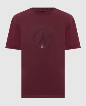 Brunello Cucinelli Burgundy T-shirt with a print M0B138519