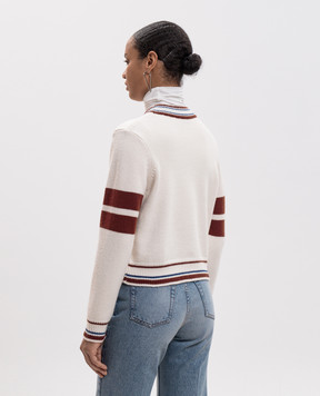 Off-White Ivory cardigan with wool 2FE00530T