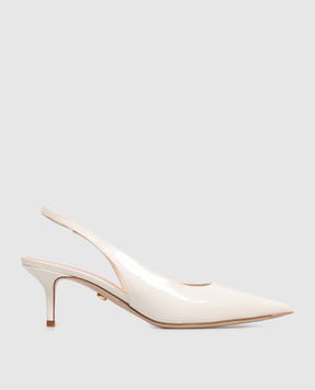 Babe Pay Pls Ivory patent leather slingbacks 215604LA