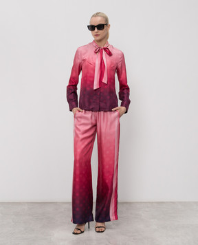 Casablanca Pink silk pants with gradient effect WSS26TR37201