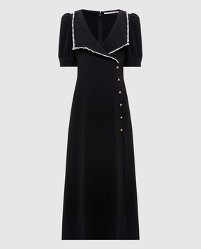 Alessandra Rich Black midi dress with lace FABX4438F4692