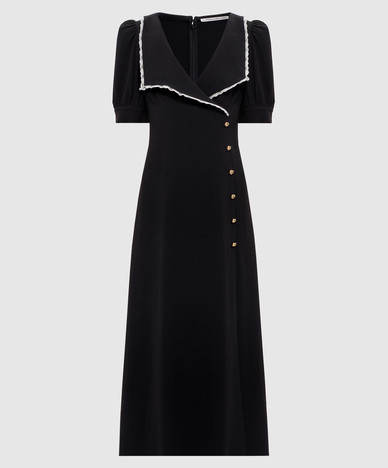 Black midi dress with lace