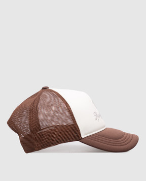 Sporty & Rich Brown Juicy Crown Trucker Cap AC100716689WH11