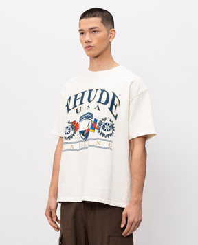Rhude Ivory USA SAILING T-shirt RHPS26TT10012