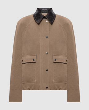 Brunello Cucinelli Beige down jacket with monil chain MG5457551P