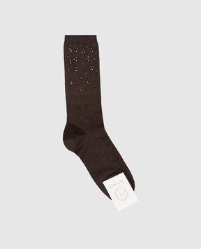Peserico Brown socks with crystals A41071C0RCC793