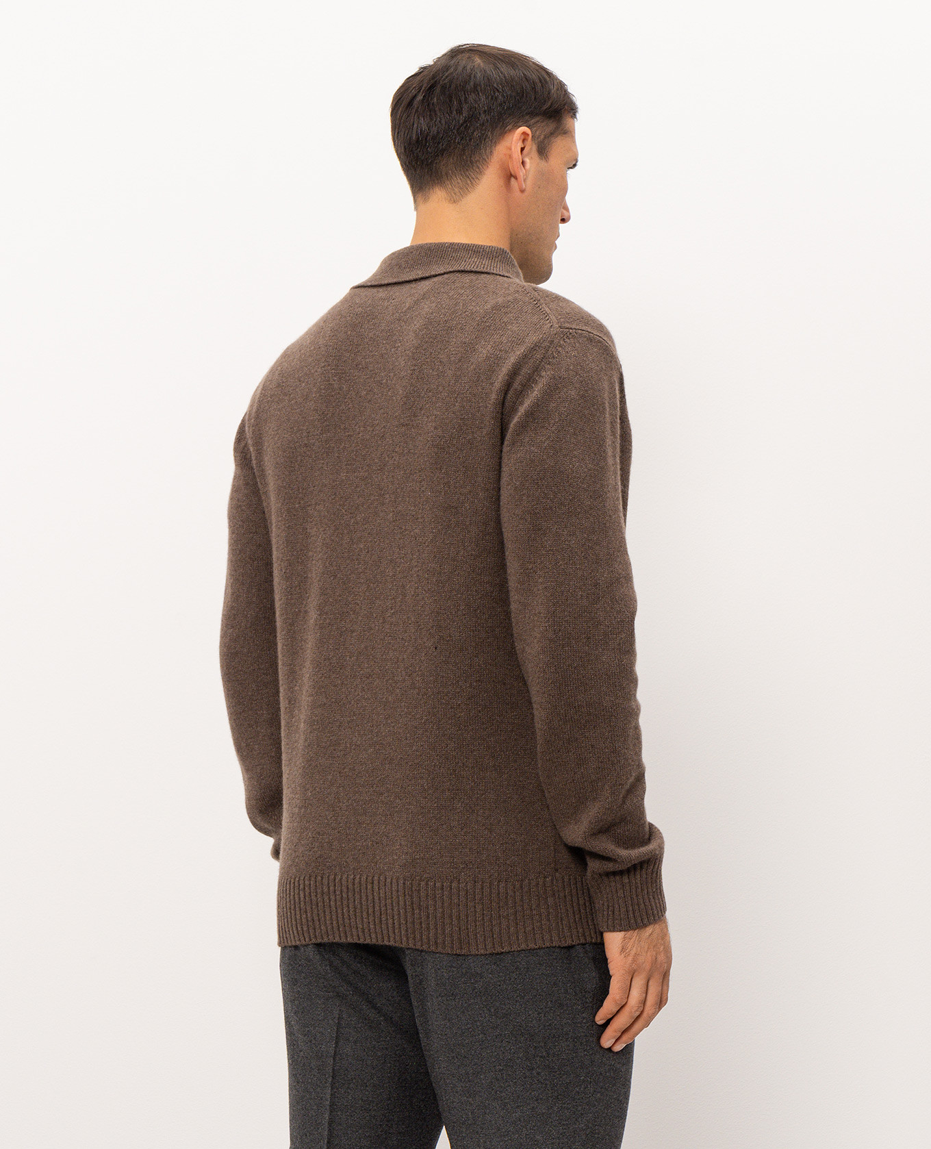 Brown wool and cashmere sweater Pini Parma 4