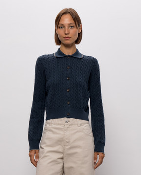 Brunello Cucinelli Blue cardigan with lurex MAZ226116