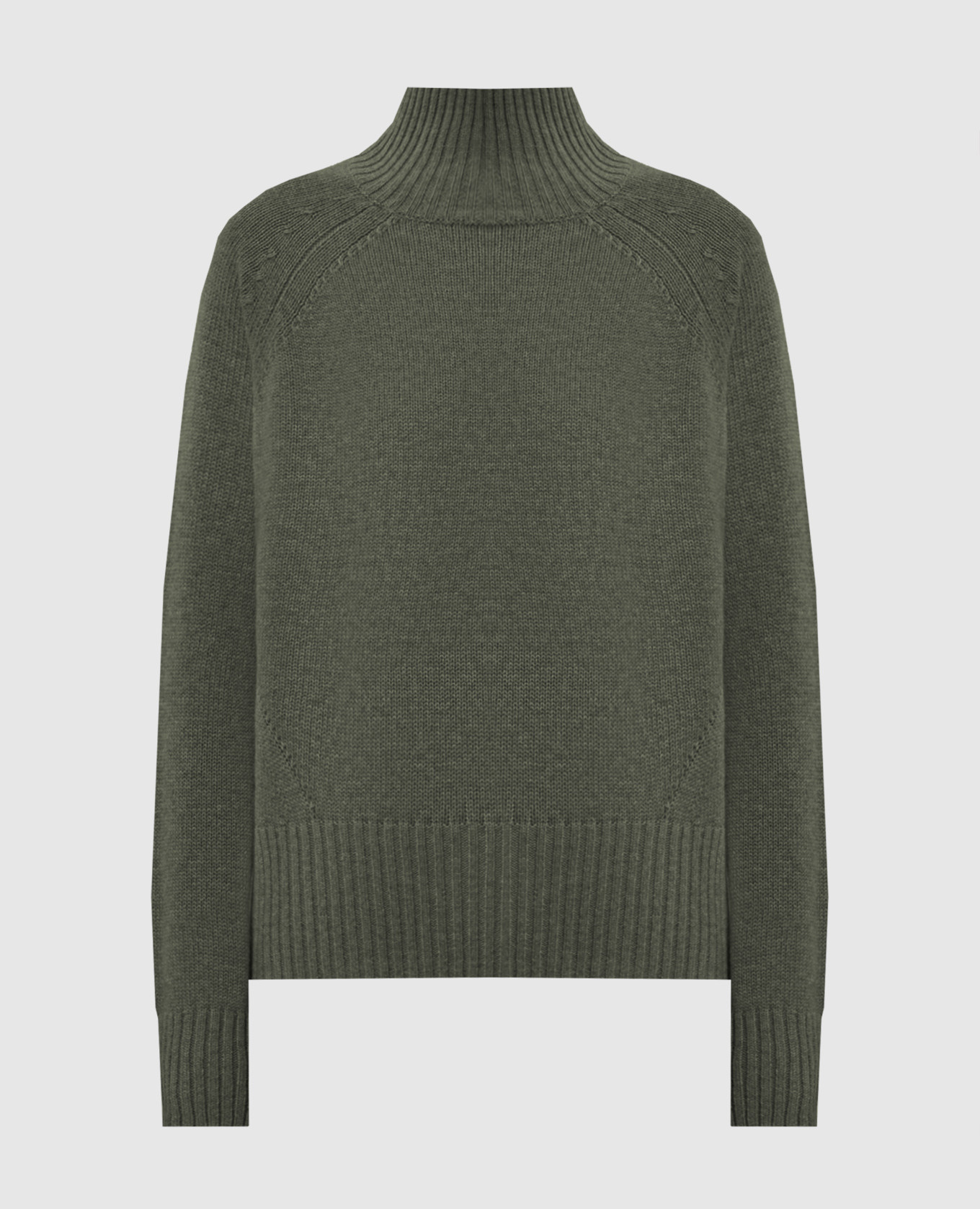 Green wool and cashmere sweater