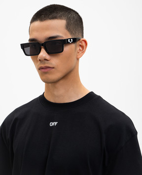 Off-White Black HUNTINGTON sunglasses with logo OW1032100755