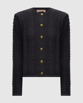 Twinset Dark gray cardigan with textured pattern 262TP3101