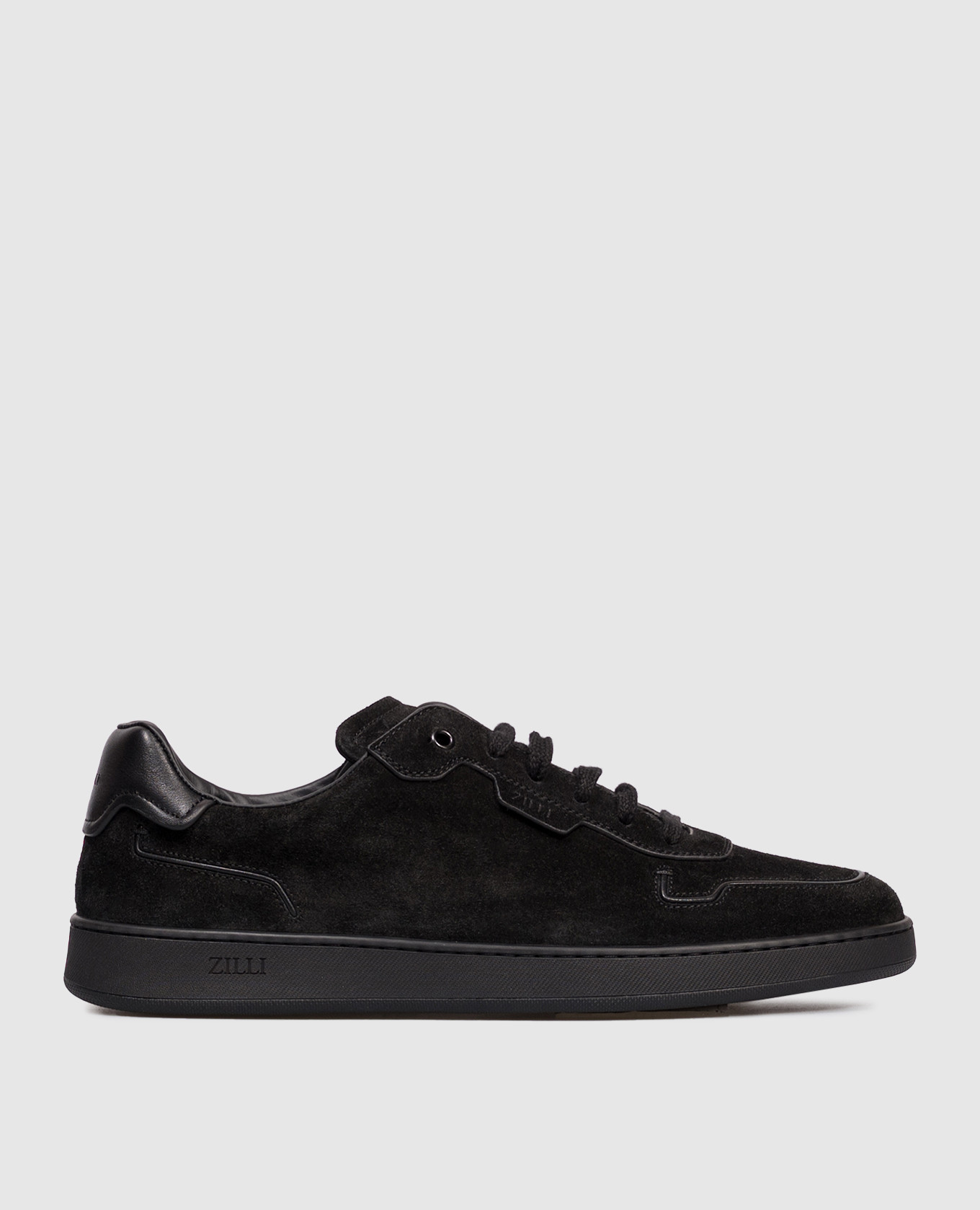 

Black suede sneakers with logo Zilli