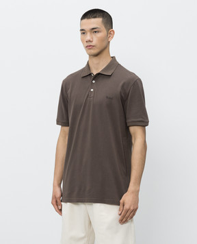 Woolrich Brown polo shirt with embroidered logo CFWOPO0065MRUT1483