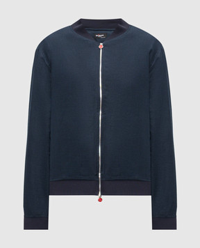 Kiton Blue linen bomber jacket UGO001H09690