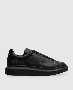Alexander McQueen Black Oversized Leather Sneakers A0069MWHAF4