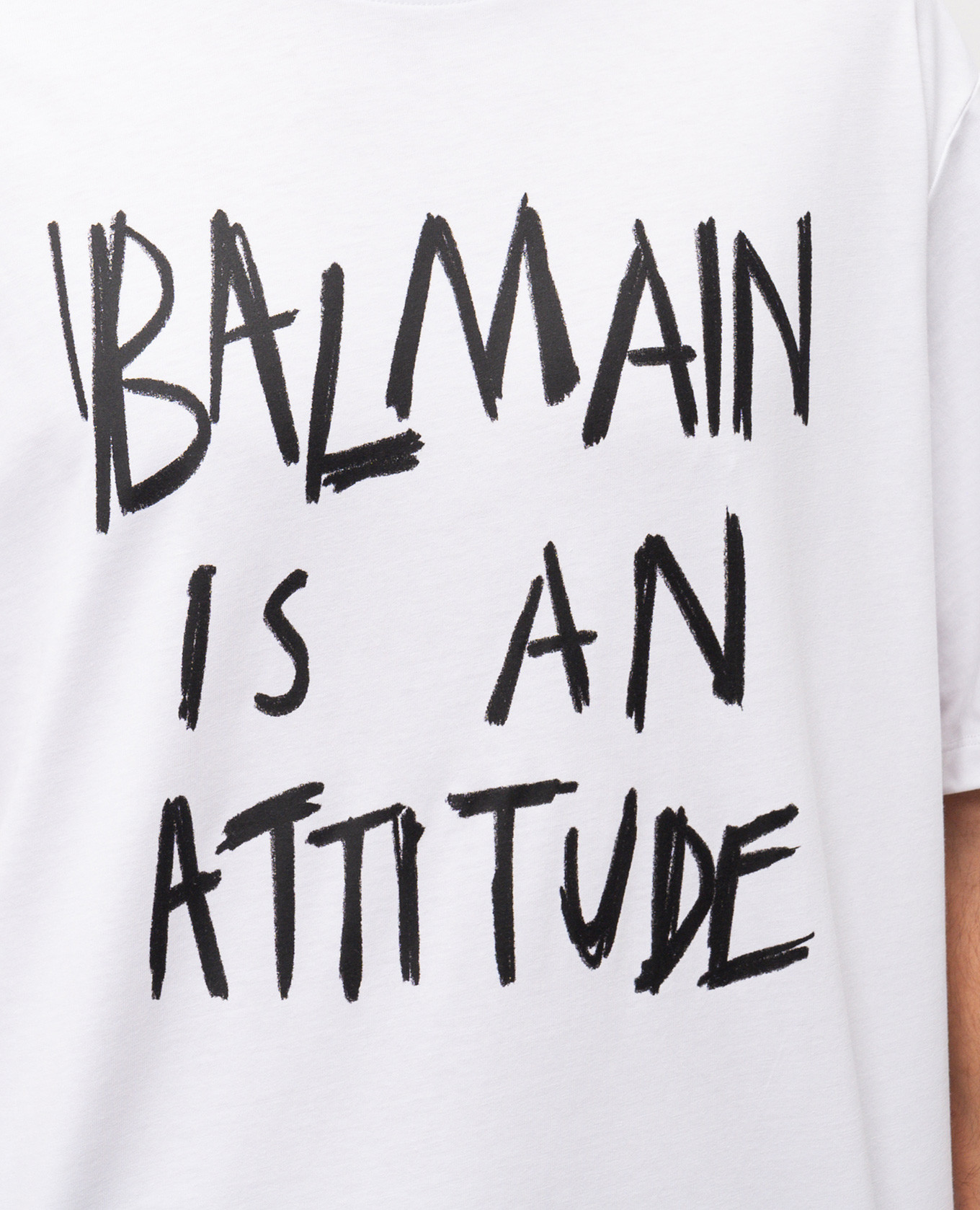 White T-shirt with contrast print Balmain 5