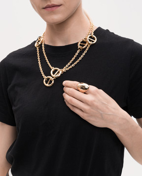 Reco Gold chain necklace with branded elements CL569
