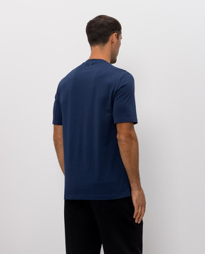 Brunello Cucinelli Blue T-shirt with embroidered inscription M0B138518