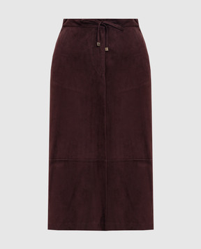 Max Mara Burgundy suede skirt GAZZA SMMGAZZA
