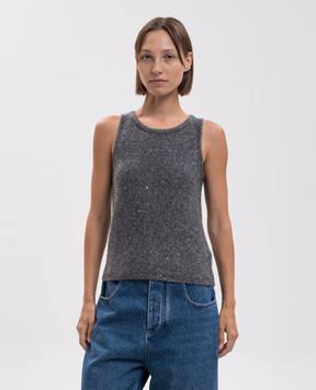 Allude Gray cashmere and silk top 26577112