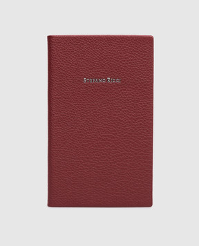 Stefano Ricci Burgundy leather notebook with textured logo PA2SRPVTD