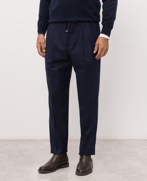 Brunello Cucinelli Dark blue wool pants ME226E1710