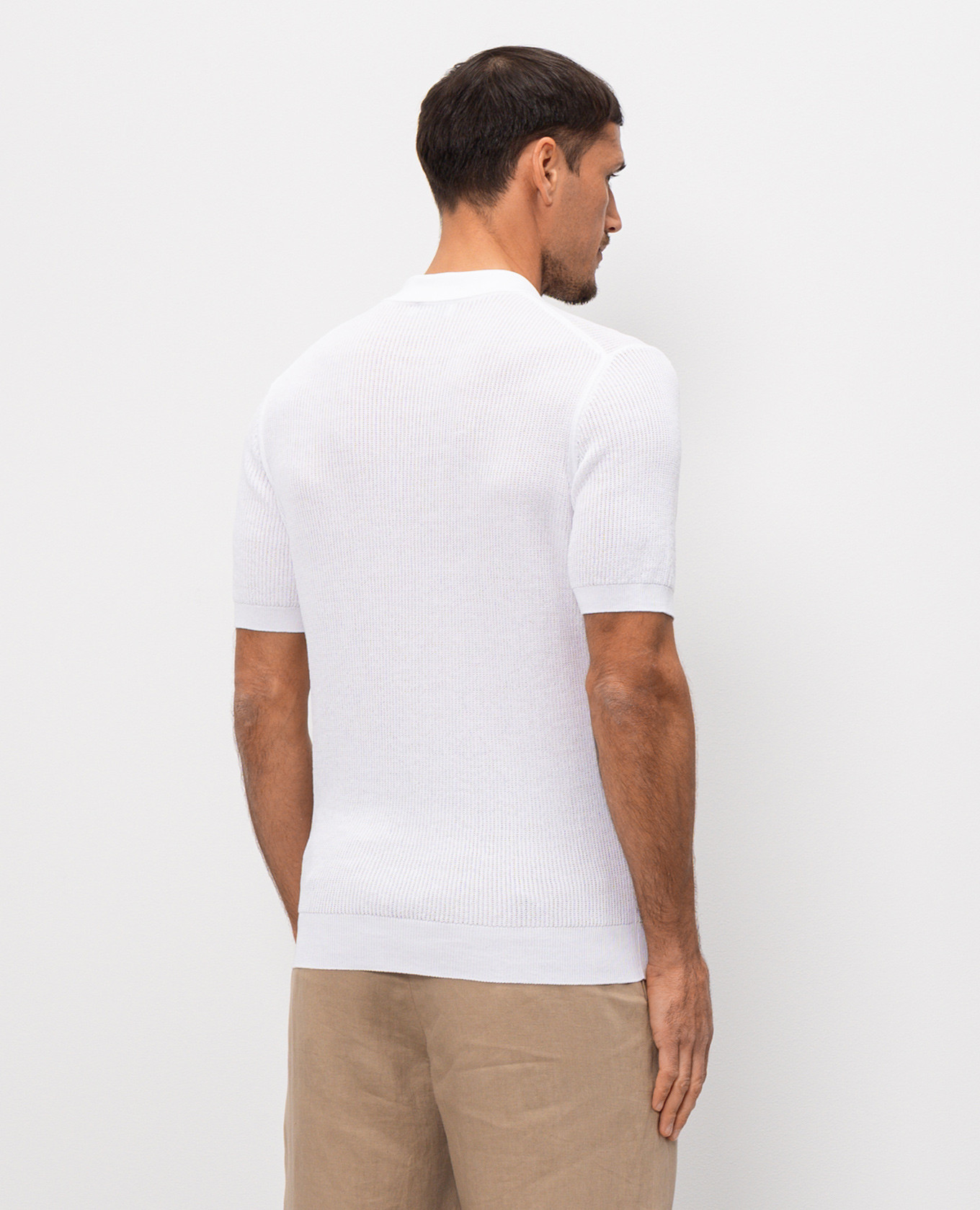 White polo shirt with zipper Pini Parma 4